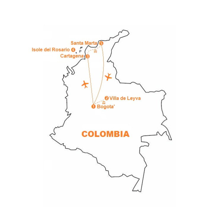 Mappa viaggi-colombia