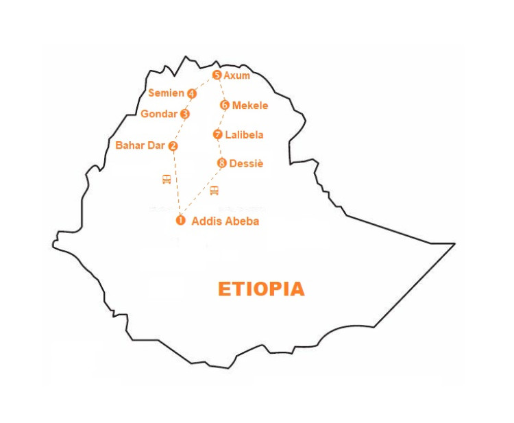 Mappa viaggio-etiopia